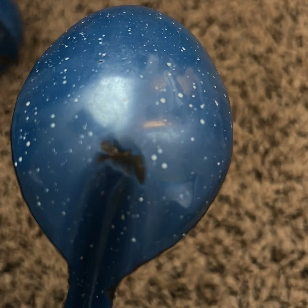 50%offw❤️ Blue/White Speckled Enamelware Metal Ladle and spoon flaw HG004